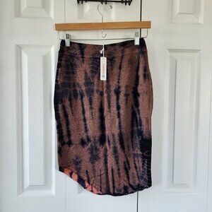 Sundry Tie Dye Asymmetric Pull On Soft Stretch Skirt